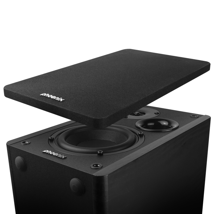 Phoenix Altavoces de Estudio para PC Phoenix Serenade 60W Estéreo 2.0 con Bluetooth 5.0, Conexiones RCA/USB/Óptica, Control Remoto, Construcción Madera