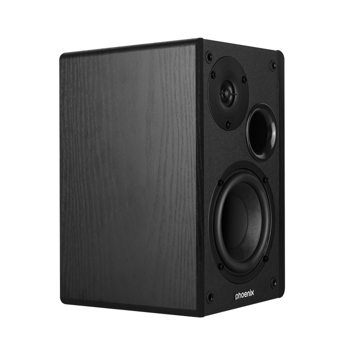Phoenix Altavoces de Estudio para PC Phoenix Serenade 60W Estéreo 2.0 con Bluetooth 5.0, Conexiones RCA/USB/Óptica, Control Remoto, Construcción Madera