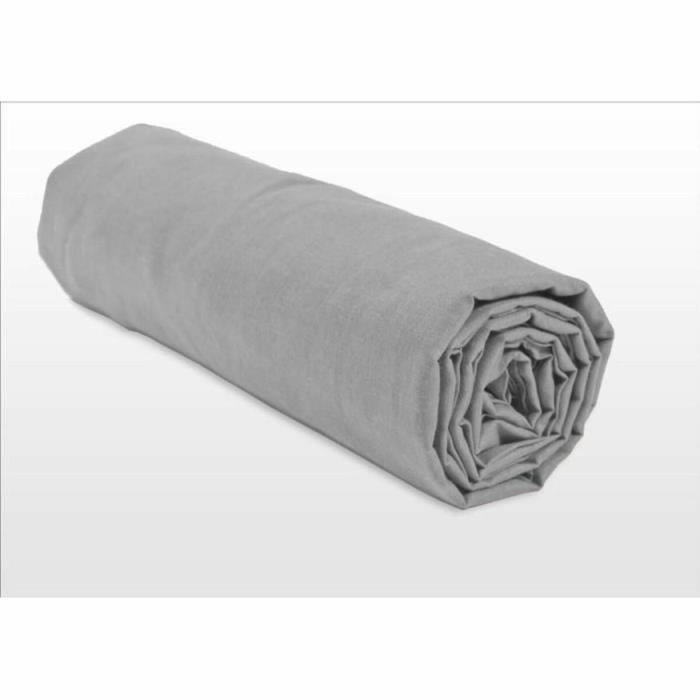 Home Linge Passion Sábana bajera ajustable 160 x 200 cm, Gris claro