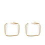 Shabama Pendientes Moore Cuadrados Oro Brillo - Pendientes de Acero para Mujer, Minimalistas, Cuadrado Delgado 3 x 3 cm, Par