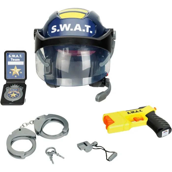 Klein 8841 Kit SWAT - Disfraz de Policía con Casco, Pistola de Agua y Esposas - Para Mayores de 3 Años