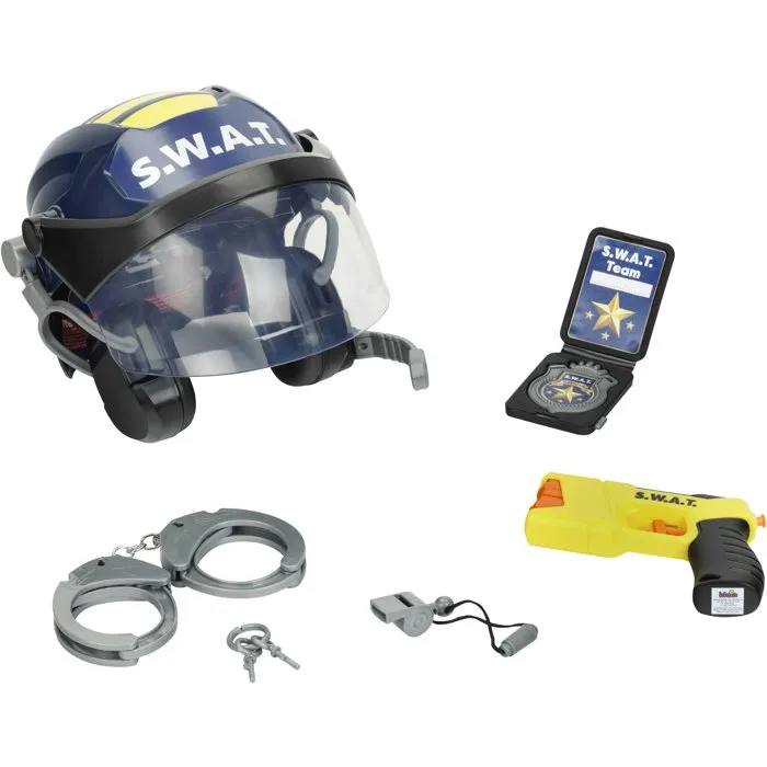 Klein 8841 Kit SWAT - Disfraz de Policía con Casco, Pistola de Agua y Esposas - Para Mayores de 3 Años
