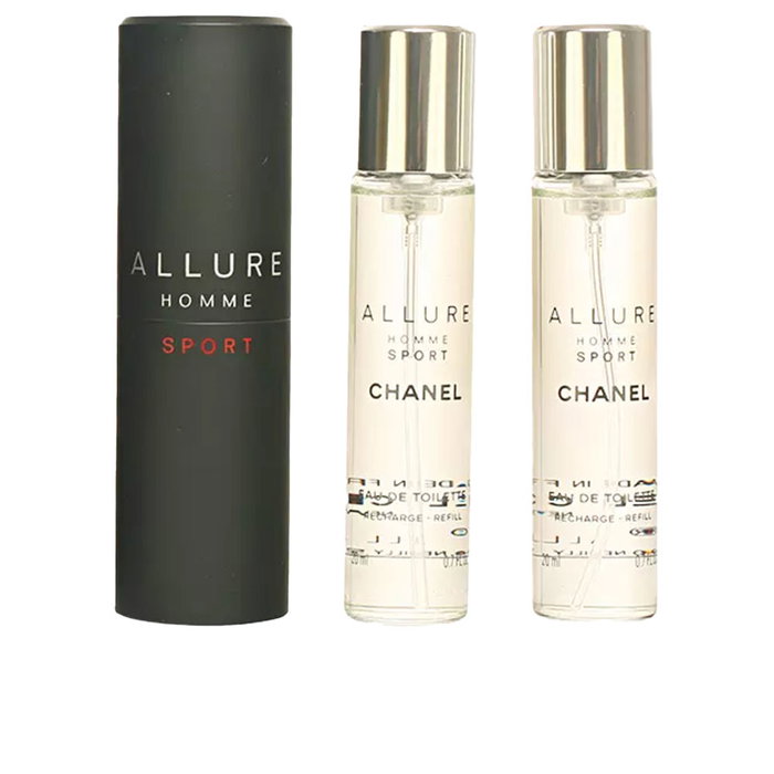 Chanel Allure Homme Sport Eau de Toilette - Colonia Recargable para Hombre - Vaporizador de Viaje con 2 Recargas (3 x 20 ml) Chanel Allure Homme Sport Eau de Toilette - Colonia Recargable para Hombre - Vaporizador de Viaje con 2 Recargas (3 x 20 ml)