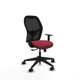 PIQUERAS Y CRESPO Silla de oficina Alocén Granate y Negro Mecanismo Sincro, Brazos 1D, Lumbar 1D, Ruedas 65mm