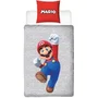 Mario Bros Juego de Cama Reversible Mario y Luigi Microfibra Funda Nórdica 140x200 cm Funda Almohada 63x63 cm