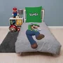 Mario Bros Juego de Cama Reversible Mario y Luigi Microfibra Funda Nórdica 140x200 cm Funda Almohada 63x63 cm