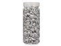 Giftdecor Bote de Piedra Metalizada 700 g Plata, Piedras 10-20 mm, 6.5x15.8x6.5 cm (Set de 12)