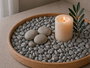 Giftdecor Bote de Piedra Metalizada 700 g Plata, Piedras 10-20 mm, 6.5x15.8x6.5 cm (Set de 12)