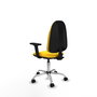 PIQUERAS Y CRESPO Silla de oficina Algarra, Similpiel Amarillo, Brazos 2D, Base Cromada