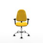PIQUERAS Y CRESPO Silla de oficina Algarra, Similpiel Amarillo, Brazos 2D, Base Cromada