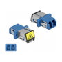 DeLOCK Acoplador de Fibra Óptica LC Duplex Monomodo Azul con Protección Láser