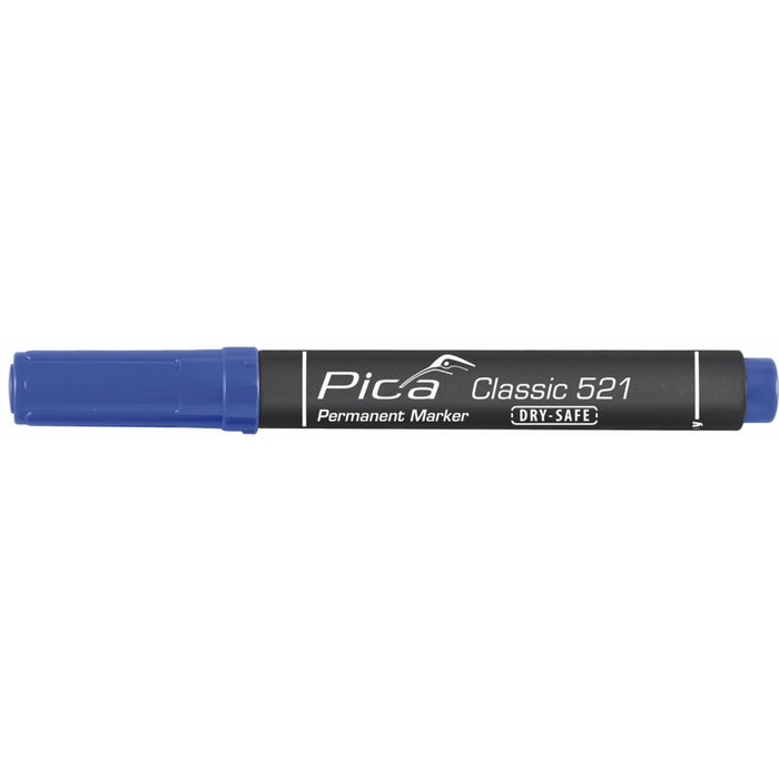 Pica Marcador Permanente con Punta de Cuña 2-6mm, Azul