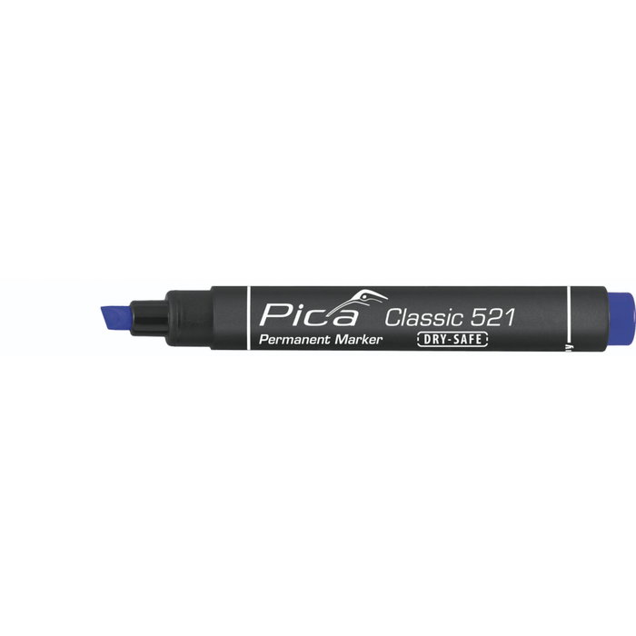 Pica Marcador Permanente con Punta de Cuña 2-6mm, Azul