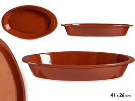 La Dehesa Fuente Oval 41x26 cm 3500ml Barro Refractario Color Miel (Set de 3)