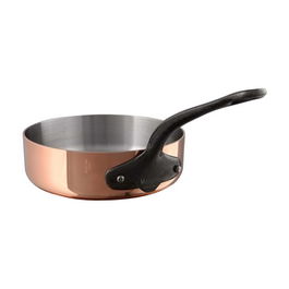 MAUVIEL Sautuese de cobre inoxidable Cobrinox - 20 cm de diámetro, 1.75 l de capacidad, serie bimetal cobre y acero inoxidable, 2.5 mm de espesor, asas de bronce, para cocina