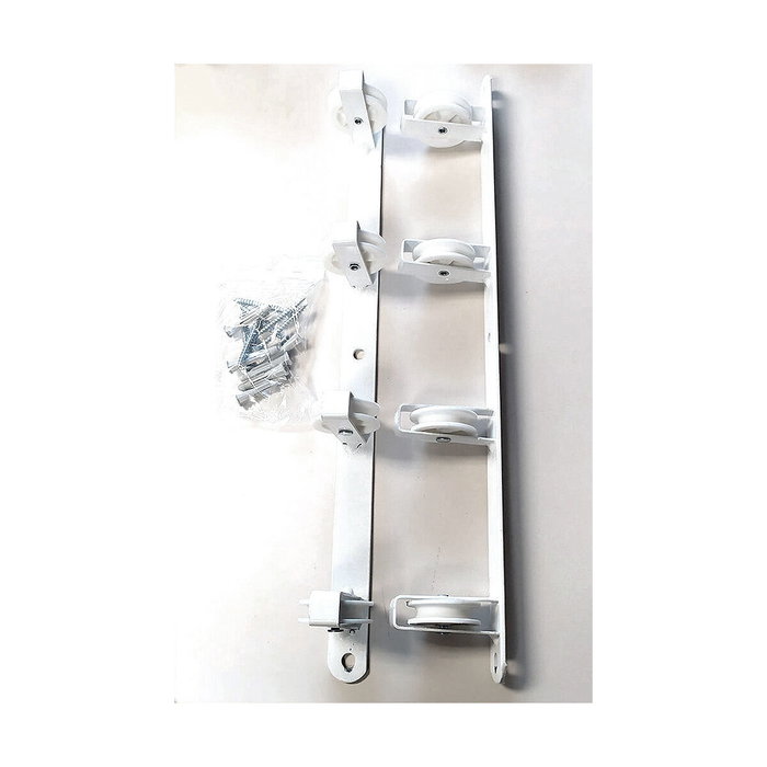Tendedero de pared Basic con 4 poleas blanco 47 x 5 x 5 cm