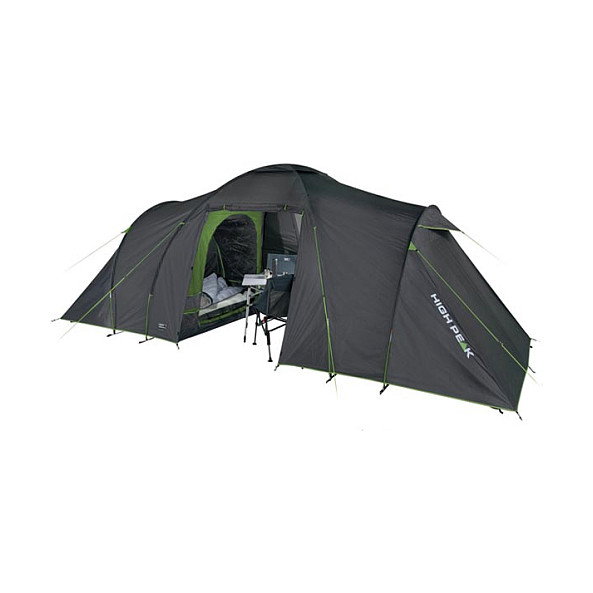 High Peak Como 4.0 Tienda de Campaña Cúpula para 4 Personas, 2 Habitaciones, Impermeable, Verde/Gris, 7.5 kg