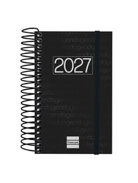 Finocam Agenda Anual 2027 Basic Year con Tapa de Polipropileno y Goma Negro
