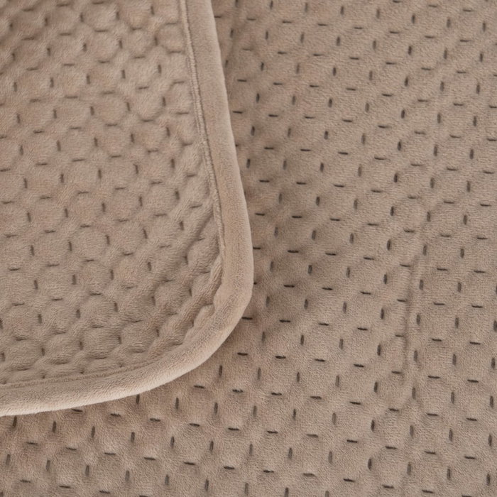 Colcha Beige Terciopelo/Microfibra 180 X 260 cm