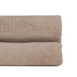 Ixia Colcha Beige Terciopelo y Microfibra 180 x 260 cm