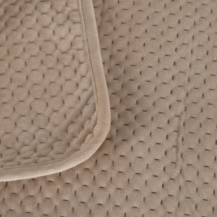 Ixia Colcha Beige Terciopelo y Microfibra 180 x 260 cm
