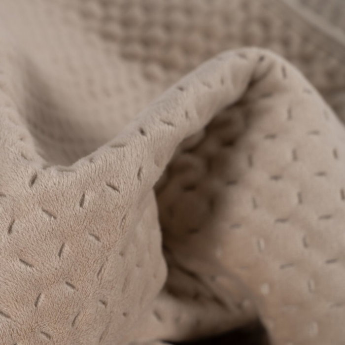 Ixia Colcha Beige Terciopelo y Microfibra 180 x 260 cm