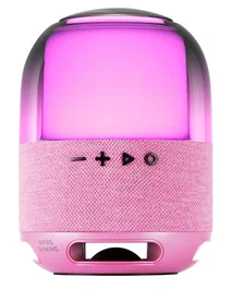 Mars Gaming MSFLOWP Altavoz Portátil Bluetooth 5.3 RGB 360° con Sonido DeepBass 15W, Reproducción por MicroSD y Batería de 2000 mAh, Color Rosa
