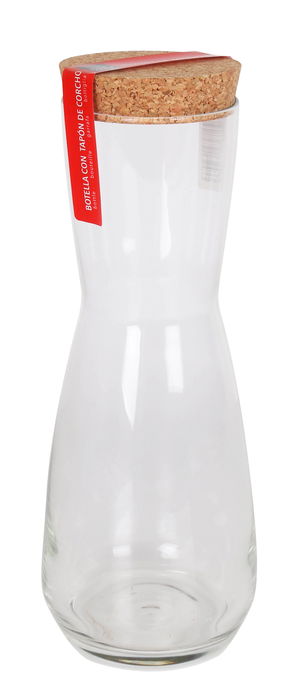 Royal Leerdam Botella Ensemble 1 litro con Tapón Corcho, 7.5 x 9 x 26.5 cm (6 Unidades)