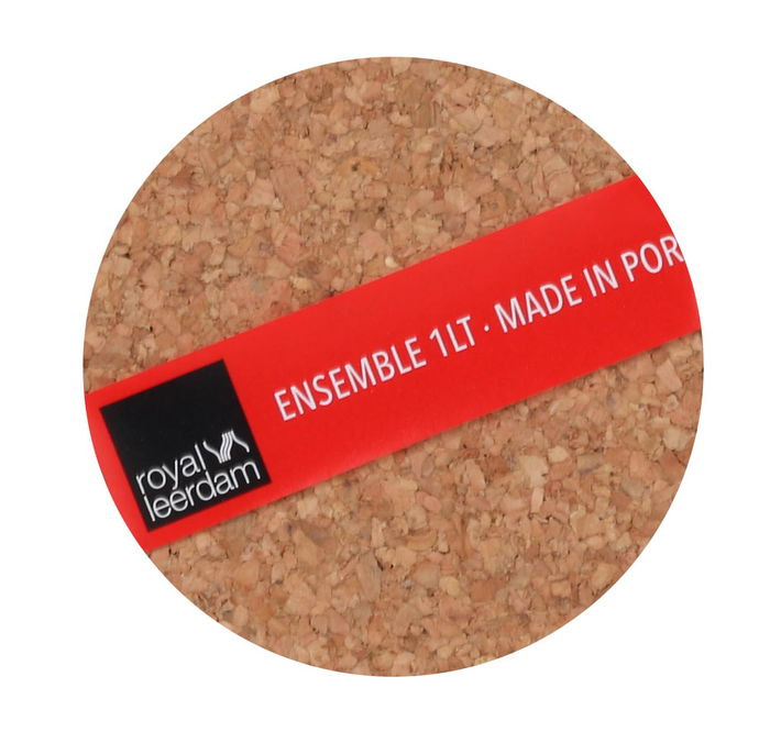 Royal Leerdam Botella Ensemble 1 litro con Tapón Corcho, 7.5 x 9 x 26.5 cm (6 Unidades)