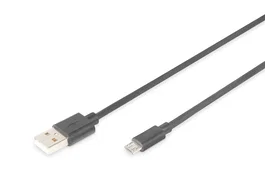 Digitus Cable USB 2.0 de tipo A a Micro-USB B, 1m, Negro