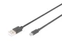 Digitus Cable USB 2.0 de tipo A a Micro-USB B, 1m, Negro