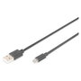 Digitus Anschlusskabel USB 2.0 Tipo A a Micro-B, Macho a Macho, Longitud 1 Metro, Color Negro, DA-70246