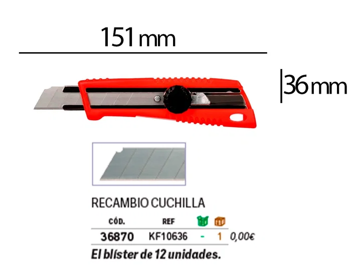 Q-connect Cuter XD-190 Cuchilla 18mm Bloqueo Rueda Guía Metálica Plástico ABS