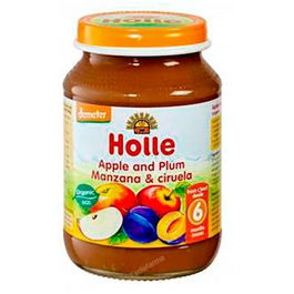 HOLLE Potito Manzana Ciruela para Bebés a partir de 6 meses, 190g