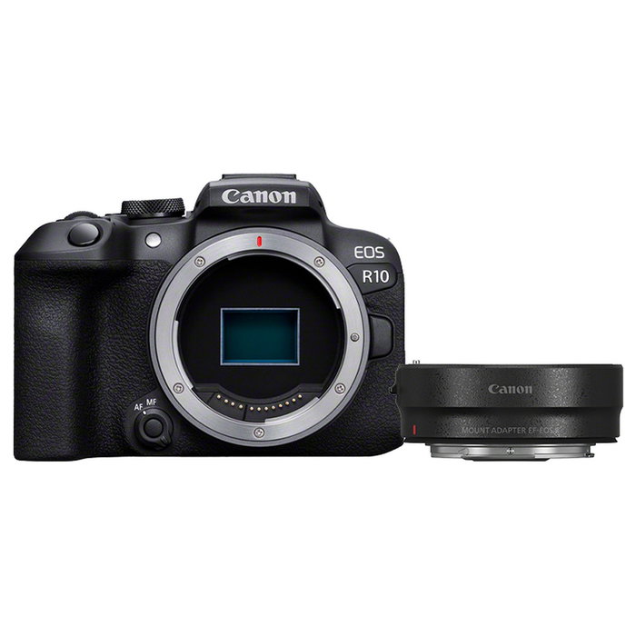 Canon EOS R10 Cámara Digital sin Espejo Negra con Lente RF-S 18-45mm f/4.5-6.3 IS STM, 24.2 MP, Sensor APS-C, Grabación 4K Ultra HD