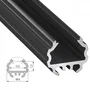 Perfíl Aluminio Tipo MICO 2,02M - Anodizado Negro