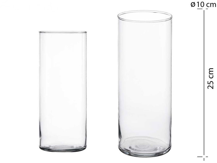 Giftdecor Jarrón de Cristal Cilíndrico Transparente de 25 cm Giftdecor Jarrón de Cristal Cilíndrico Transparente de 25 cm