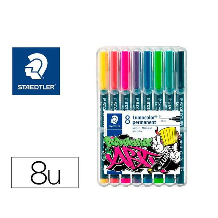 Staedtler Lumocolor 318 Rotuladores Permanentes Surtidos Estuche de 8 Unidades