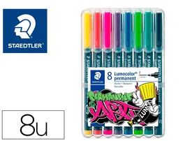 Staedtler Rotulador Lumocolor Retroproyeccion 318 Punta de Fibra, Estuche 8 Unidades Colores Surtidos