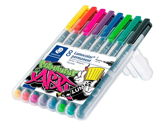 Staedtler Rotulador Lumocolor Retroproyeccion 318 Punta de Fibra, Estuche 8 Unidades Colores Surtidos Staedtler Rotulador Lumocolor Retroproyeccion 318 Punta de Fibra, Estuche 8 Unidades Colores Surtidos