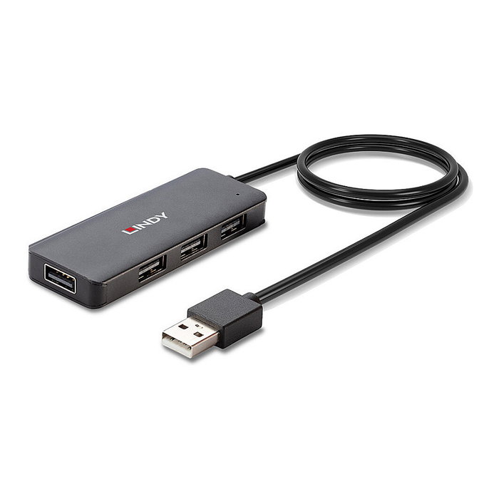 LINDY Hub USB 2.0 42986, 4 Puertos, Negro, USB 2.0, 480 Mbit/s LINDY Hub USB 2.0 42986, 4 Puertos, Negro, USB 2.0, 480 Mbit/s