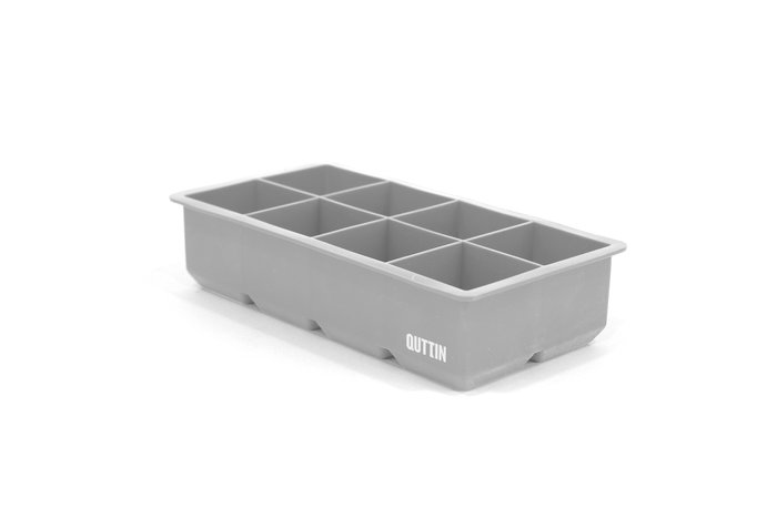 Quttin Cubitera Flexible de Silicona para 8 Cubitos, Molde de Hielo con Dimensiones 21.3x11.3x5 cm (24 Unidades)