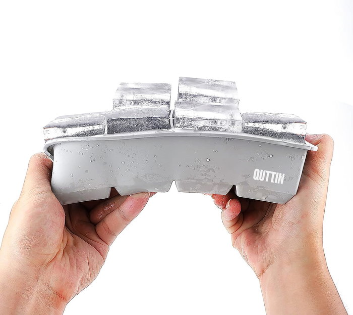 Quttin Cubitera Flexible de Silicona para 8 Cubitos, Molde de Hielo con Dimensiones 21.3x11.3x5 cm (24 Unidades)