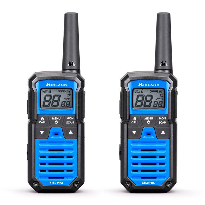 Midland Walkietalkies Xt-50 pro c1 464, 16 Canales PMR446, Alcance 8 km, Doble Banda LPD/PMR446, Color Azul Midland Walkietalkies Xt-50 pro c1 464, 16 Canales PMR446, Alcance 8 km, Doble Banda LPD/PMR446, Color Azul