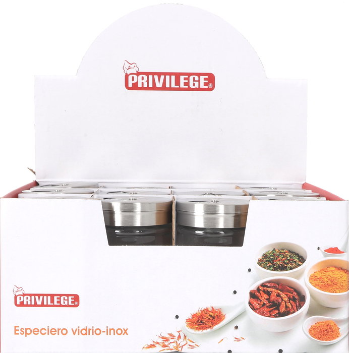 Inde Especiero Vidrio-Inox 5 cm x 8 cm (24 Unidades)