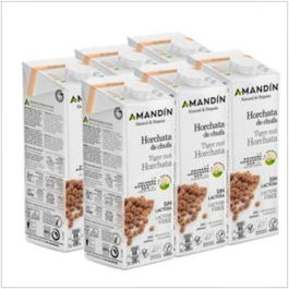 Amandin Horchata de Chufa 1L 6uds Bio Sin Gluten Vegana