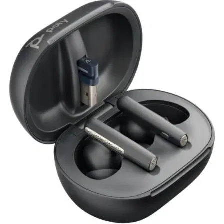 Poly Voyager Free 60+ UC M Auriculares Bluetooth con Estuche de Carga y Adaptador BT700, Negros