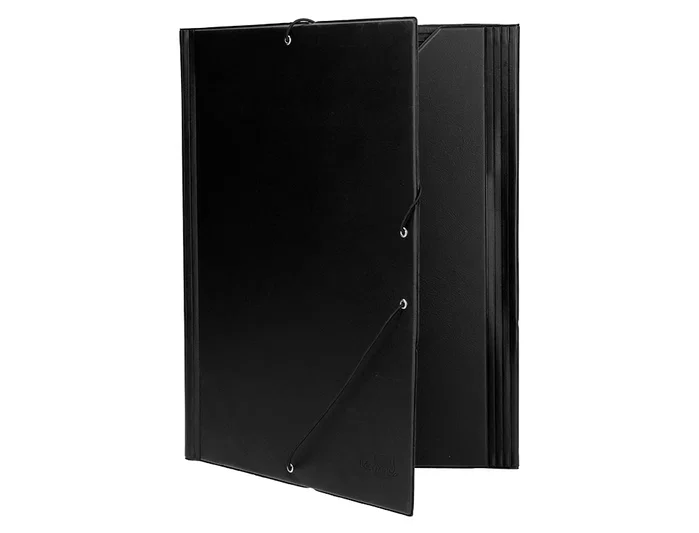 Liderpapel Carpeta de solapas con gomas y tres solapas, Negro, Folio Liderpapel Carpeta de solapas con gomas y tres solapas, Negro, Folio