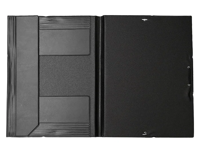 Liderpapel Carpeta de solapas con gomas y tres solapas, Negro, Folio Liderpapel Carpeta de solapas con gomas y tres solapas, Negro, Folio