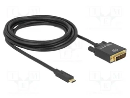 DeLOCK Adaptador USB Type-C a DVI 24+1 4K 30 Hz 3 m Negro